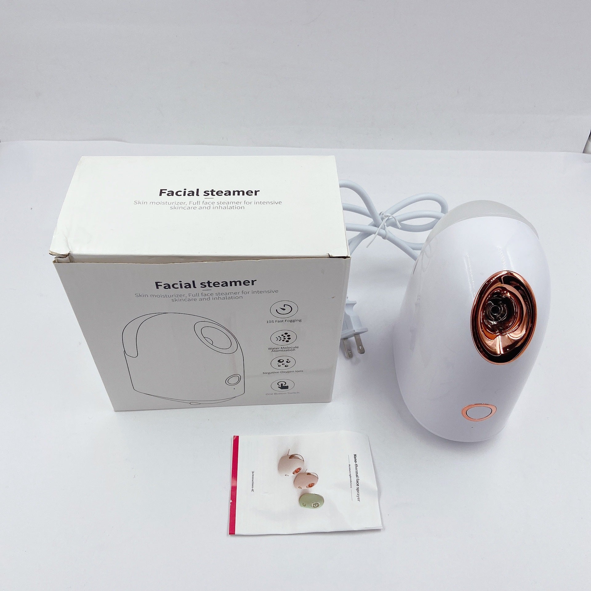 New hot and cold spray facial steamer, home beauty instrument facial steamer, hydrating, moisturizing and rejuvenating sprayer