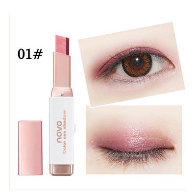 Makeup NOVO net red shake sound lazy eye shadow velvet gradient two-color eye shadow stick student eye modification eye shadow pen