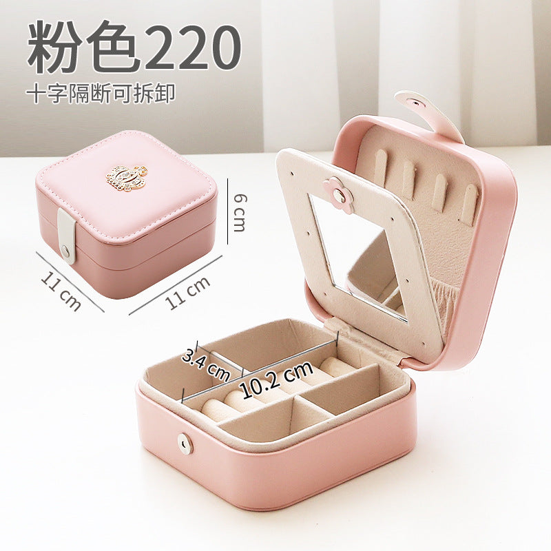 Storage Box Double Leather Jewelry Box Jewelry Storage Box Multifunctional Large Jewelry Box PU Necklace Jewelry Box DQ