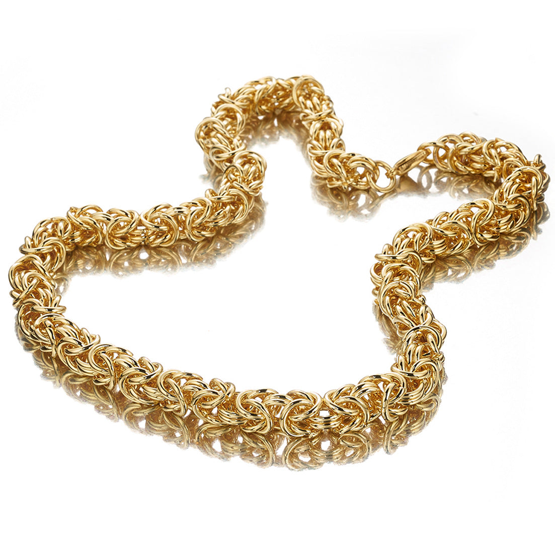 8mm Width Stainless Steel Single Circle Chain Men's Necklace Centipede Chain with Titanium Steel Gold Pendant Jewelry