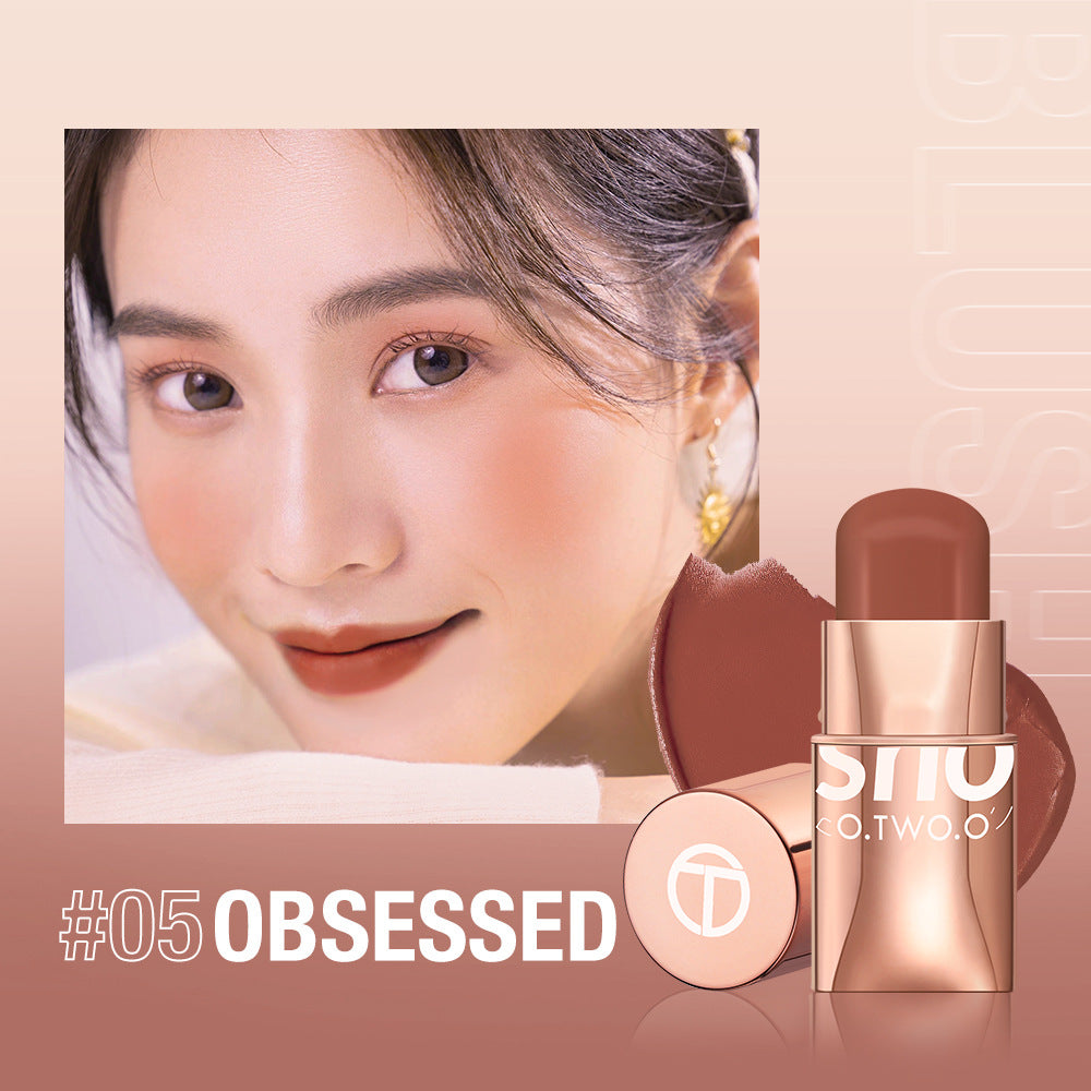 O.TWO.O Vitality and smooth blush cream, repairing, brightening, natural nude makeup blush stick, cheek, lip, eyeshadow