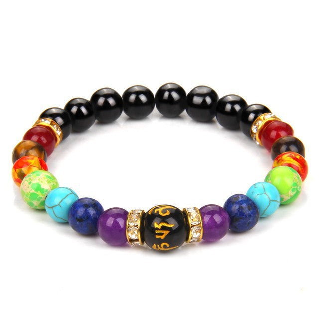 7 Chakra Yoga Fitness Meditation Proverbs Bracelet Women Natural Stone Crystal Bracelet unisex