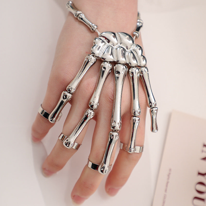Halloween jewelry skull skeleton ghost claw finger bracelet masquerade finger ring bracelet accessories