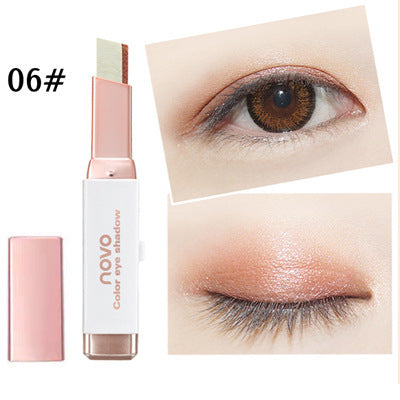 Makeup NOVO net red shake sound lazy eye shadow velvet gradient two-color eye shadow stick student eye modification eye shadow pen