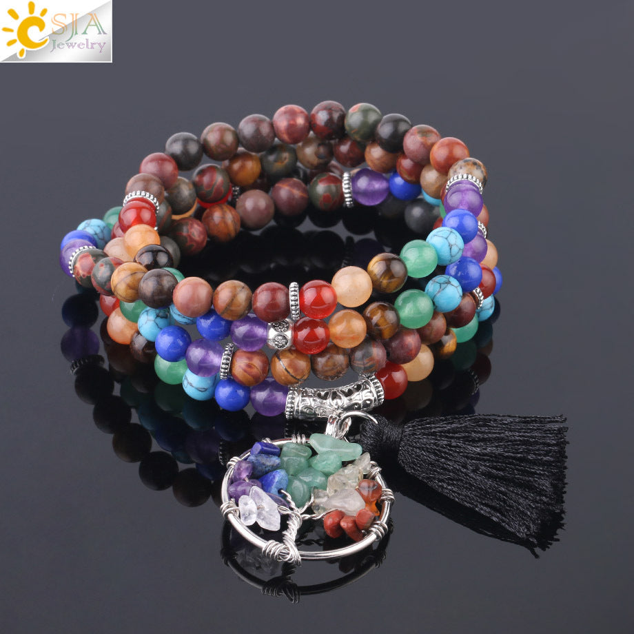 Natural Stone 108 6mm Lapis Lapis Bracelet Ancient Silver Natural Crystal Semi-precious Stone Chakra Jewelry Universal Jewelry CSJA