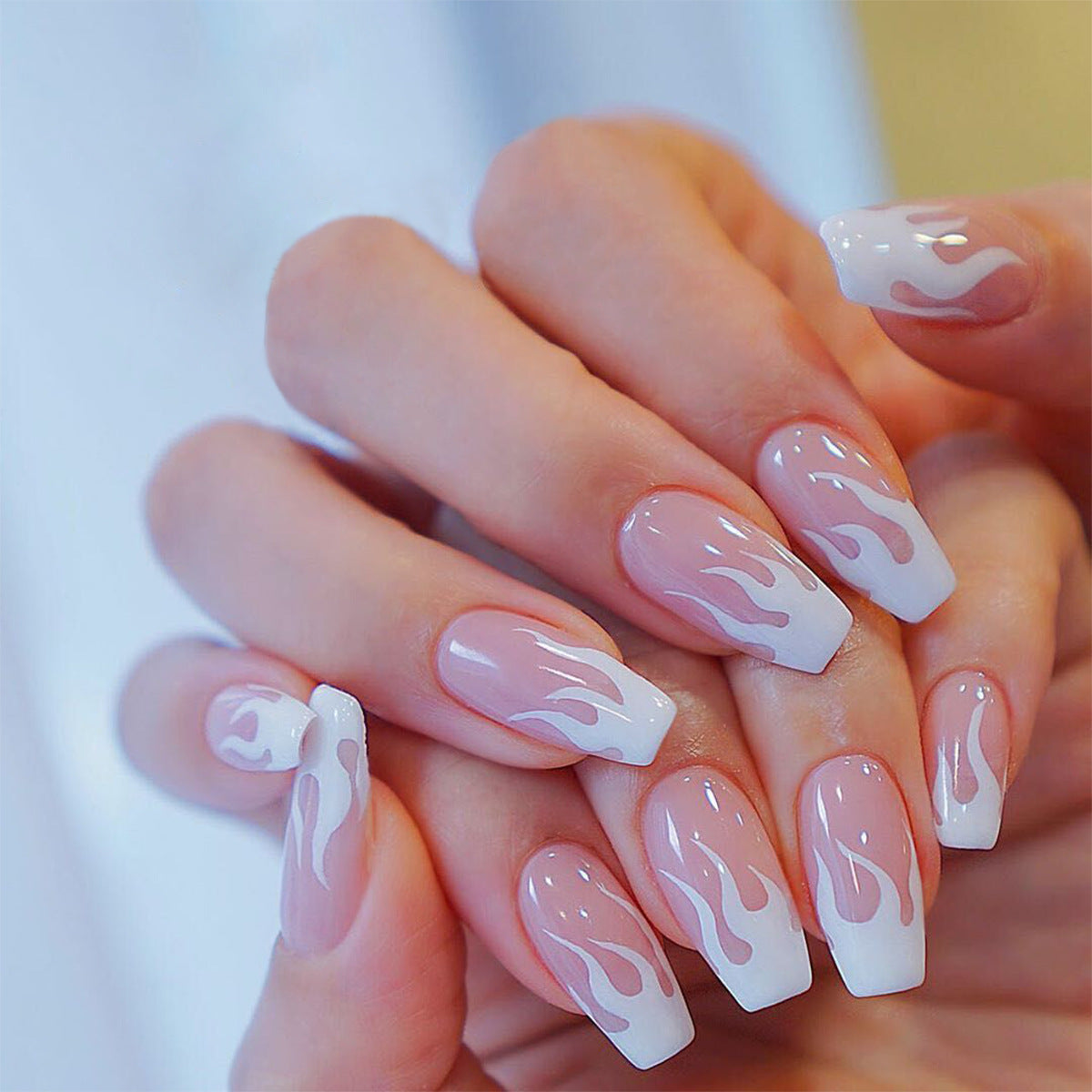 Nail manicure pieces, removable French fake nails, wearable nail pieces, manicure nail patches