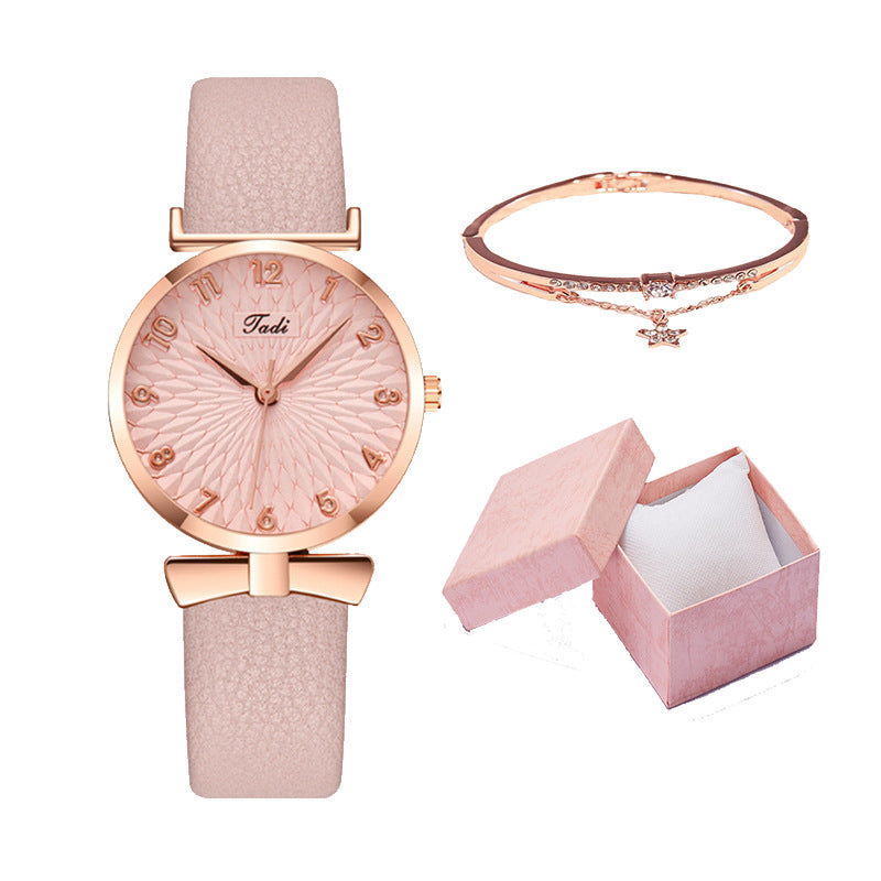 Internet celebrity Douyin starry sky watch ladies fashion trend Korean version simple casual female watch student two-piece gift watch
