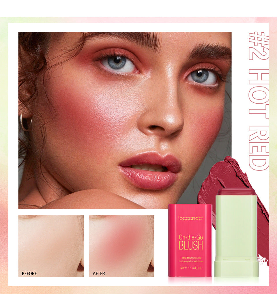 new blush cream red pink natural moisturizing lip and cheek blush stick smear blush