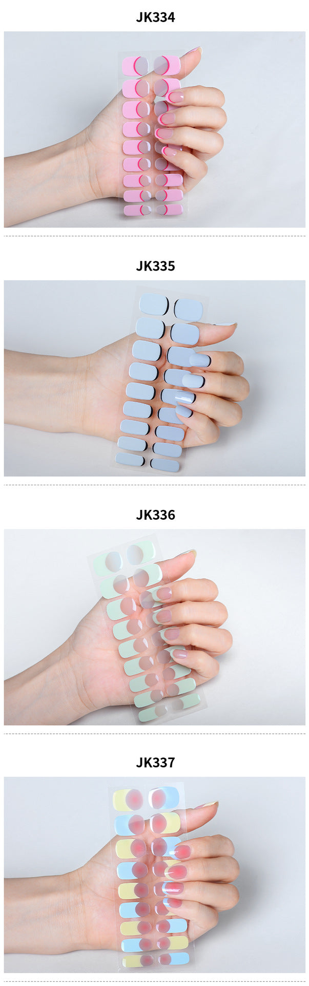 Gradient French blush manicure sticker waterproof long-lasting uv nail sticker phototherapy patch semi-cured gel nail sticker