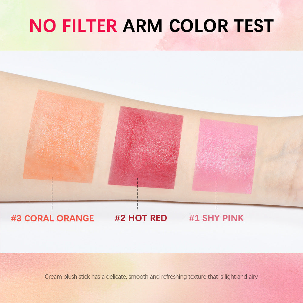 new blush cream red pink natural moisturizing lip and cheek blush stick smear blush