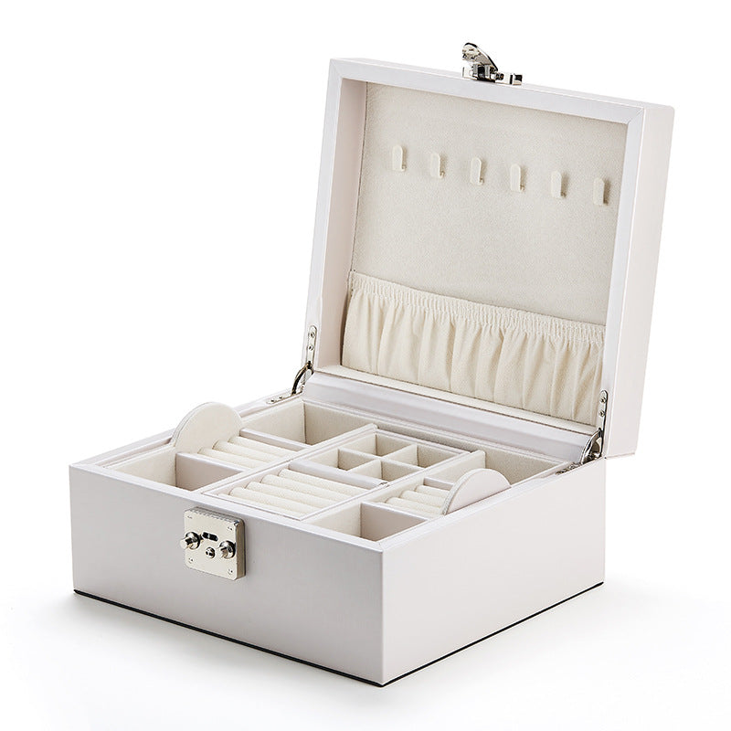 Large-capacity jewelry box European style jewelry box storage box with lock, exquisite jewelry hand jewelry storage box