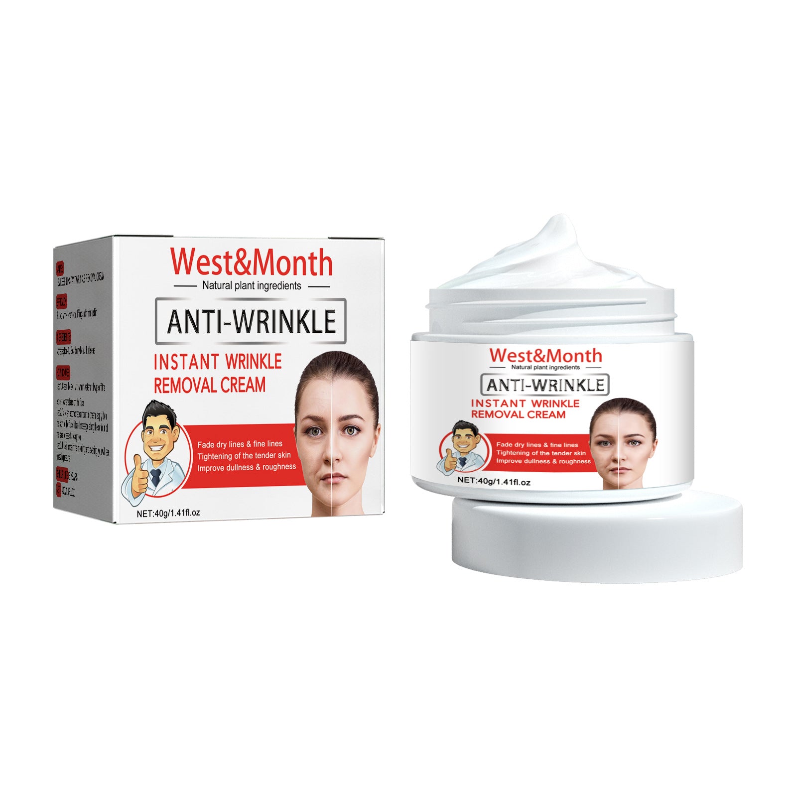 Natural cream Instant Anti-Wrinkle Cream Firming and Lifting Fine Lines and Law Lines Repairing Dry and Dehydrated Skin
