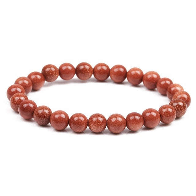 Natural Stone explosion models 8mm natural stone bead bracelet male white turquoise elastic bracelet