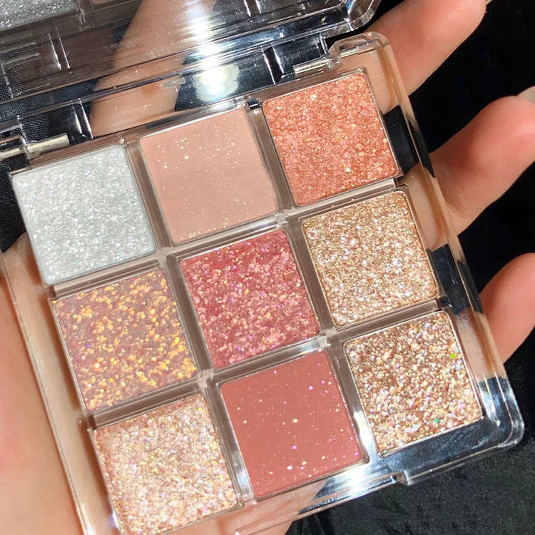 Eye shadow earth color beauty makeup cosmetics nine-colors sparkling pearlescent matte eye shadow palettes