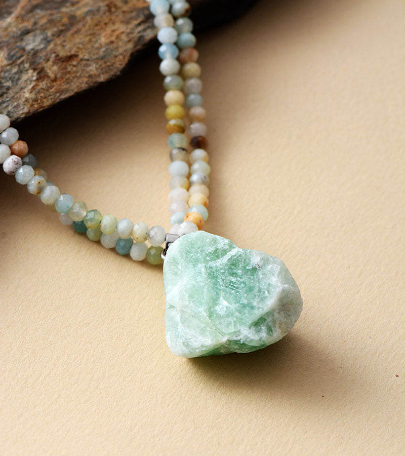 Natural amazonite pendant necklace high-quality European and American popular jewelry