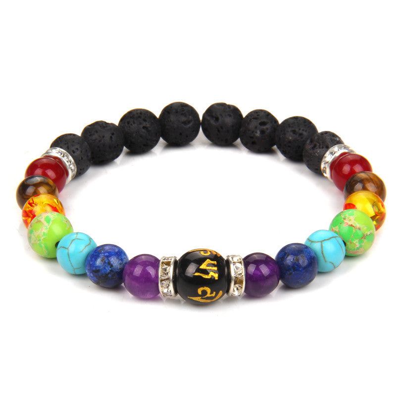7 Chakra Yoga Fitness Meditation Proverbs Bracelet Women Natural Stone Crystal Bracelet unisex