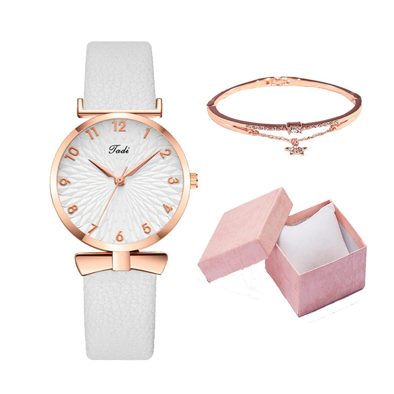 Internet celebrity Douyin starry sky watch ladies fashion trend Korean version simple casual female watch student two-piece gift watch