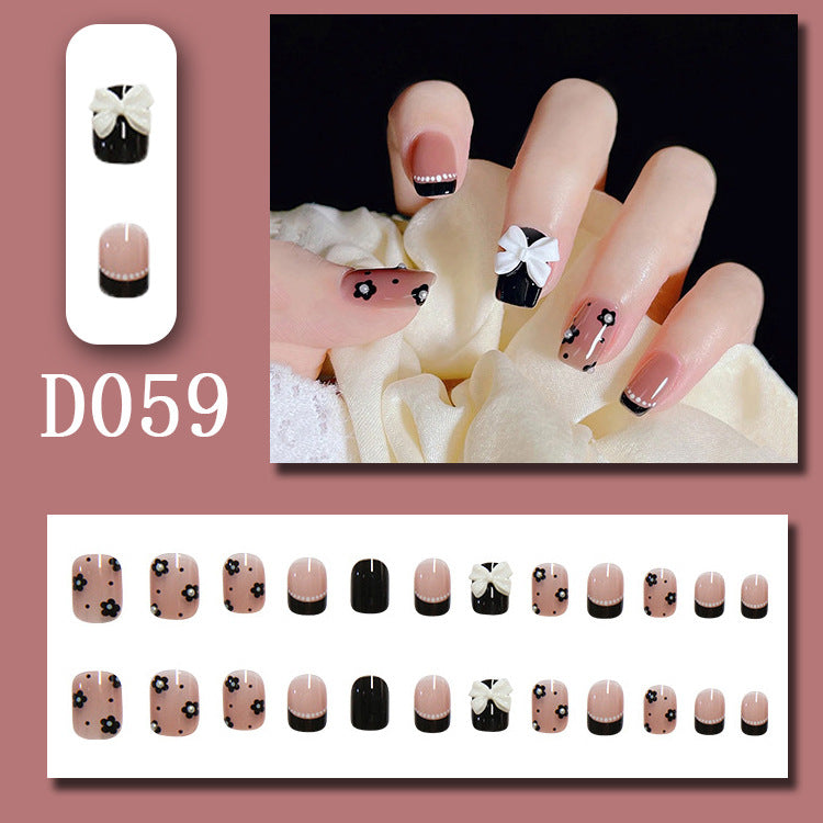 Wearable nails, fake nails, long water drops, European and American manicure, colorful small manicure tools, finished ladder-shaped nails cute cow-liked