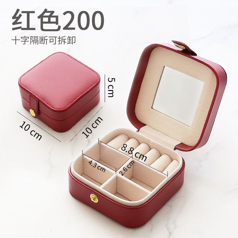 Storage Box Double Leather Jewelry Box Jewelry Storage Box Multifunctional Large Jewelry Box PU Necklace Jewelry Box DQ