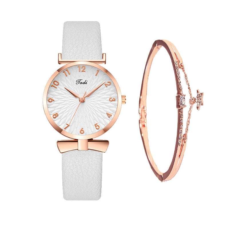 Internet celebrity Douyin starry sky watch ladies fashion trend Korean version simple casual female watch student two-piece gift watch
