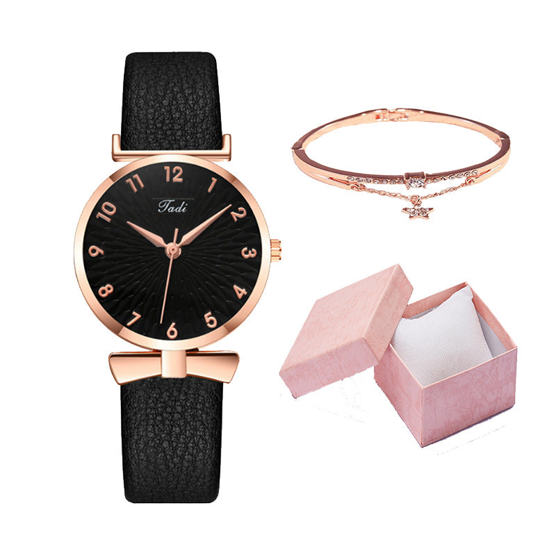 Internet celebrity Douyin starry sky watch ladies fashion trend Korean version simple casual female watch student two-piece gift watch