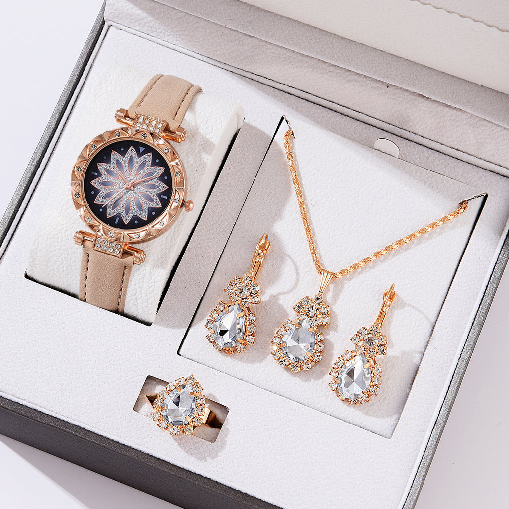 Jewelry Watch Bracelet Set Hot Selling Women's Watch Fashion Women's Watch Gift Versatile Quartz Watch