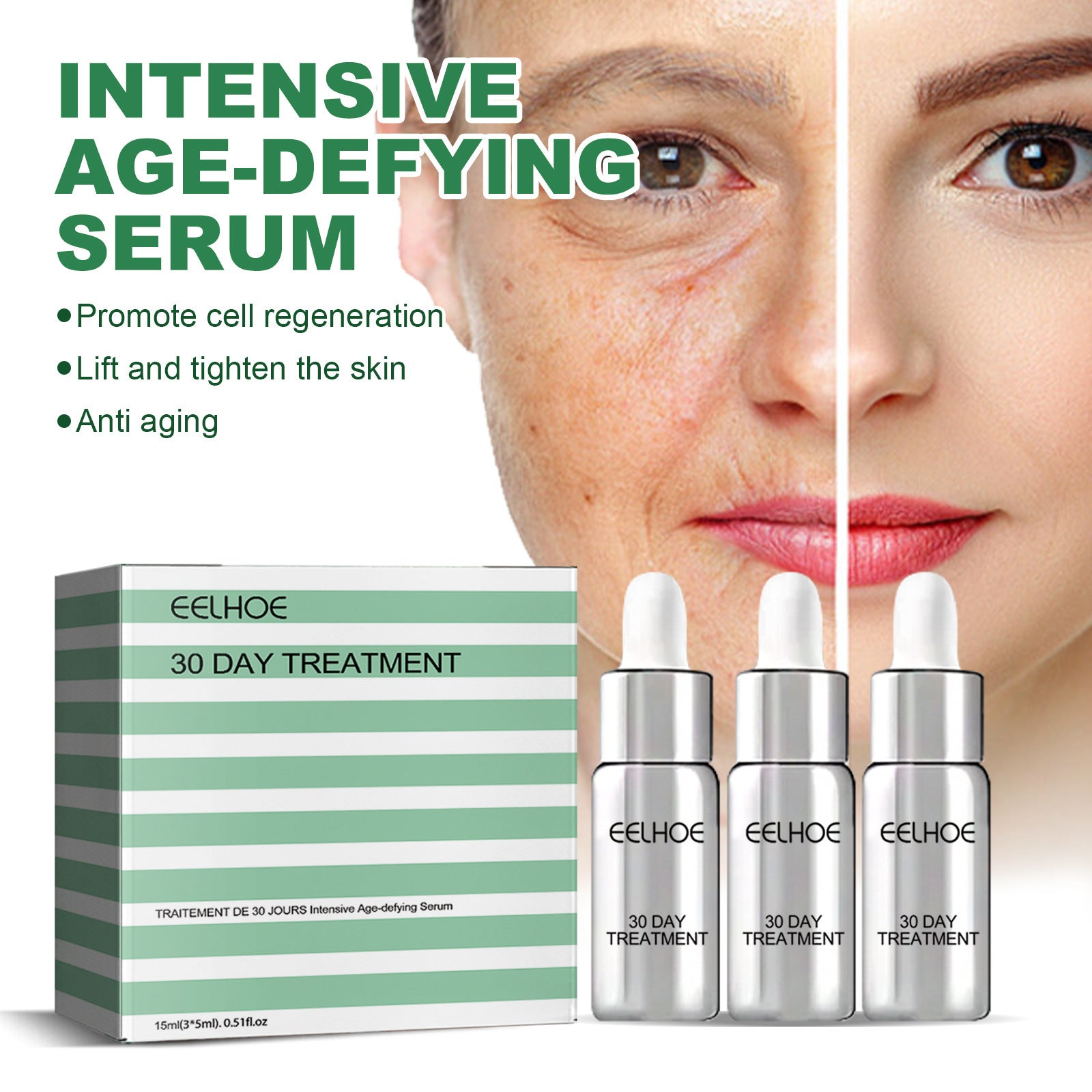 Anti-aging Essence Lighten fine lines, spots, dull skin, moisturize, firm and brighten facial essence