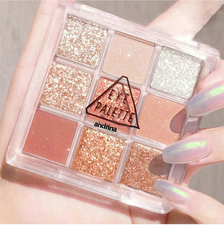Eye shadow earth color beauty makeup cosmetics nine-colors sparkling pearlescent matte eye shadow palettes