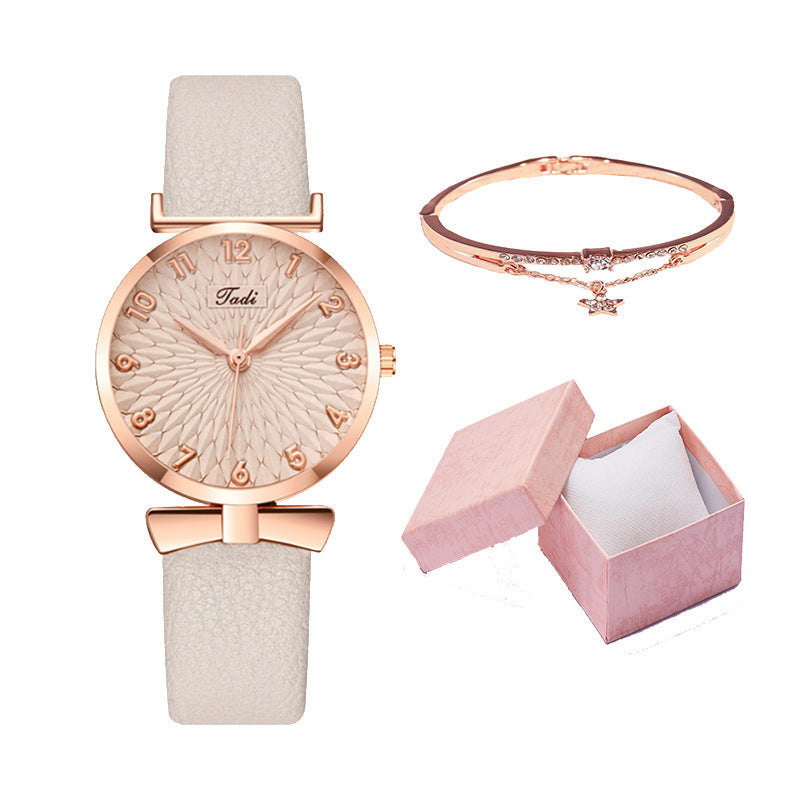 Internet celebrity Douyin starry sky watch ladies fashion trend Korean version simple casual female watch student two-piece gift watch