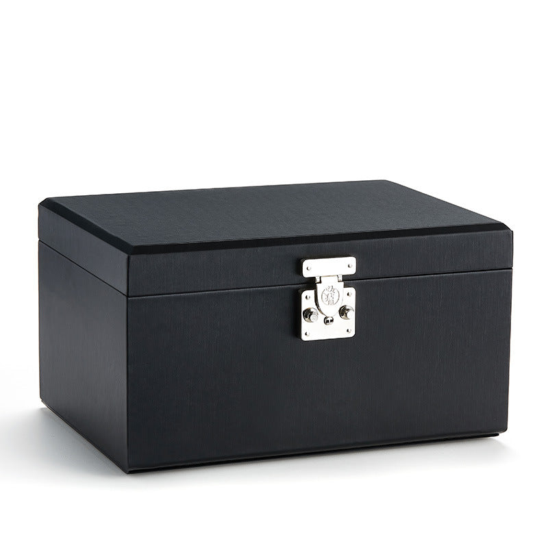 Large-capacity jewelry box European style jewelry box storage box with lock, exquisite jewelry hand jewelry storage box