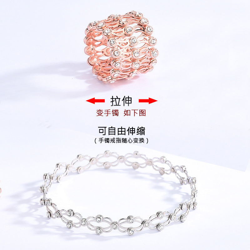 Multifunction Lord of the Rings Retractable Ring Bracelet Two-in-One With Shape Men and Women Couple Bracelet Dual-use Deformation Bracelet