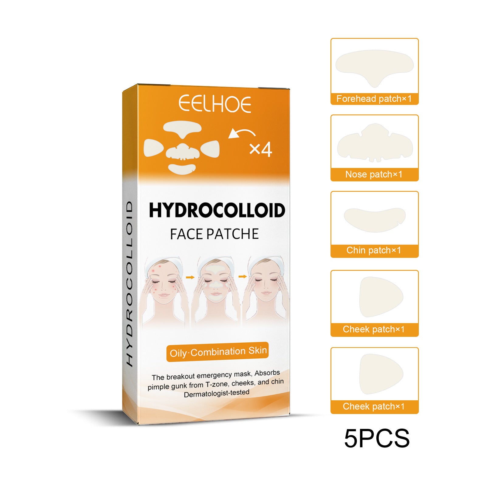 Acne EELHOE Hydrogel Facial Acne Sticker Portable Transparent Invisible Hydrogel Body Facial Care Concealer Anti-Acne Sticker