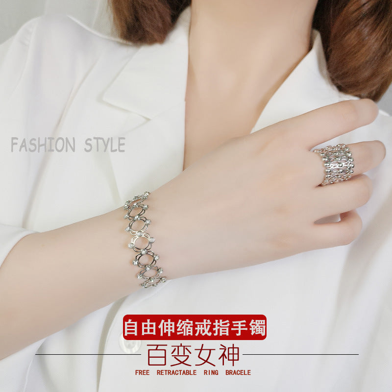 Multifunction Lord of the Rings Retractable Ring Bracelet Two-in-One With Shape Men and Women Couple Bracelet Dual-use Deformation Bracelet