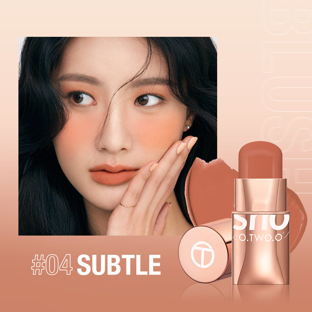 O.TWO.O Vitality and smooth blush cream, repairing, brightening, natural nude makeup blush stick, cheek, lip, eyeshadow