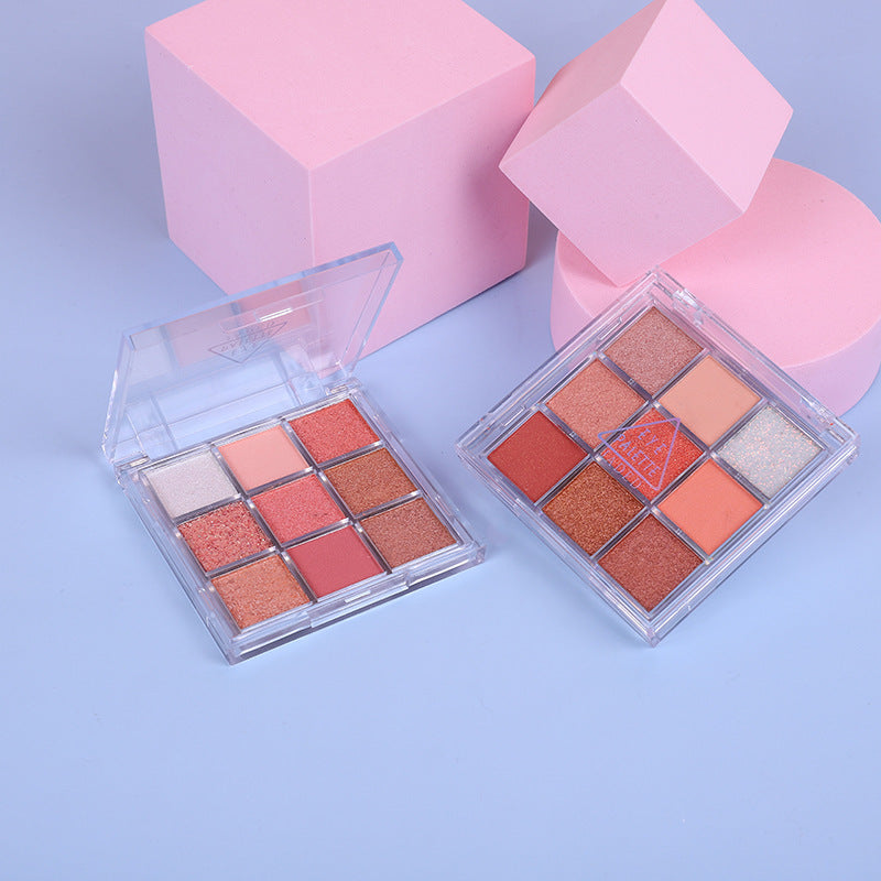 Eye shadow earth color beauty makeup cosmetics nine-colors sparkling pearlescent matte eye shadow palettes