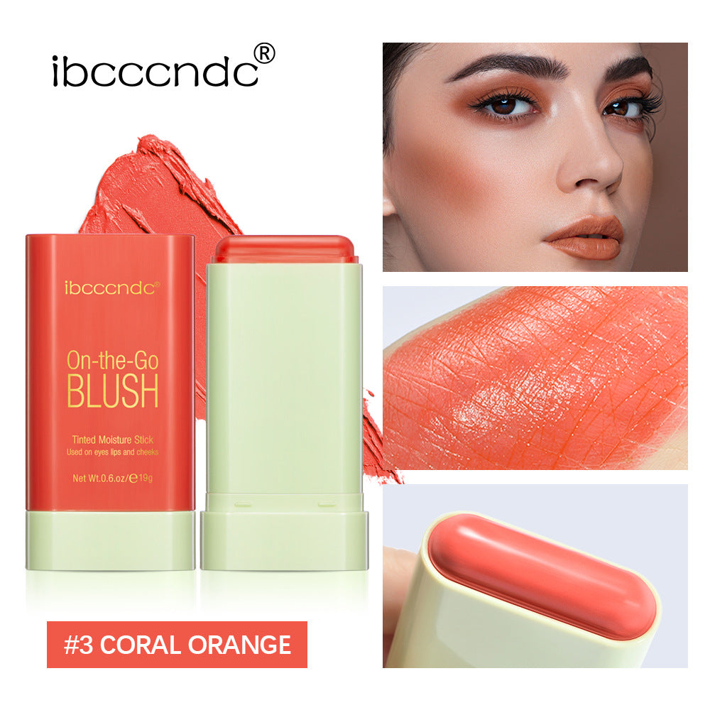 new blush cream red pink natural moisturizing lip and cheek blush stick smear blush
