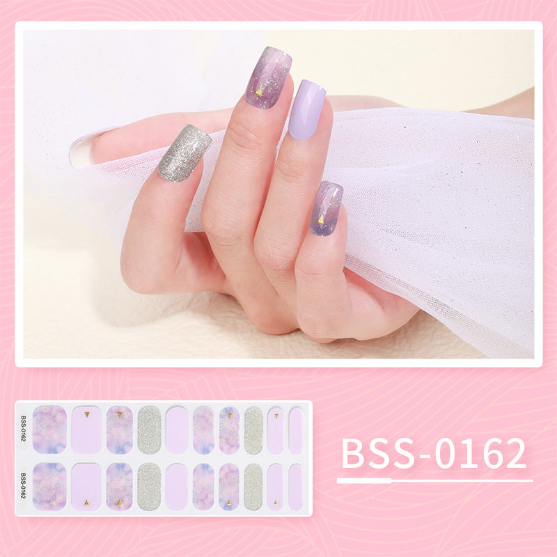 Gel Nail Sticker Waterproof 3D Bronzing Flower UV Phototherapy Semi-curing Nail Sticker