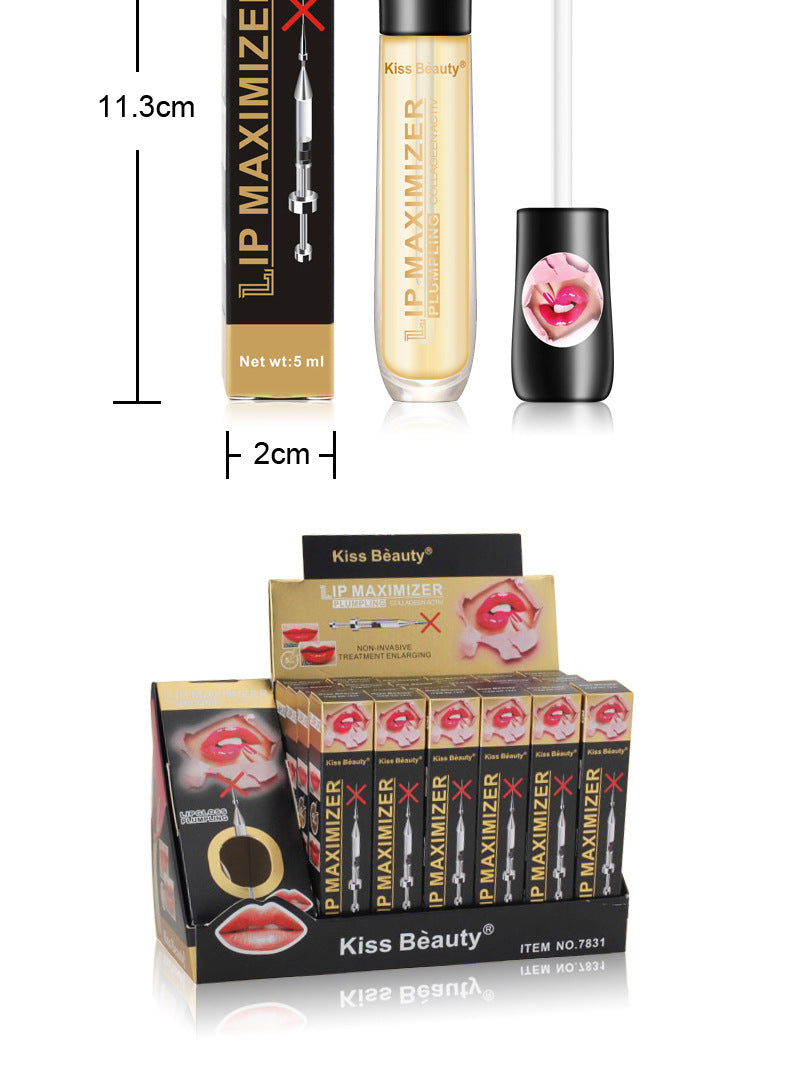 Natural transparent lip plumping enhances lip elasticity and dilutes lip lines lip plumping oil