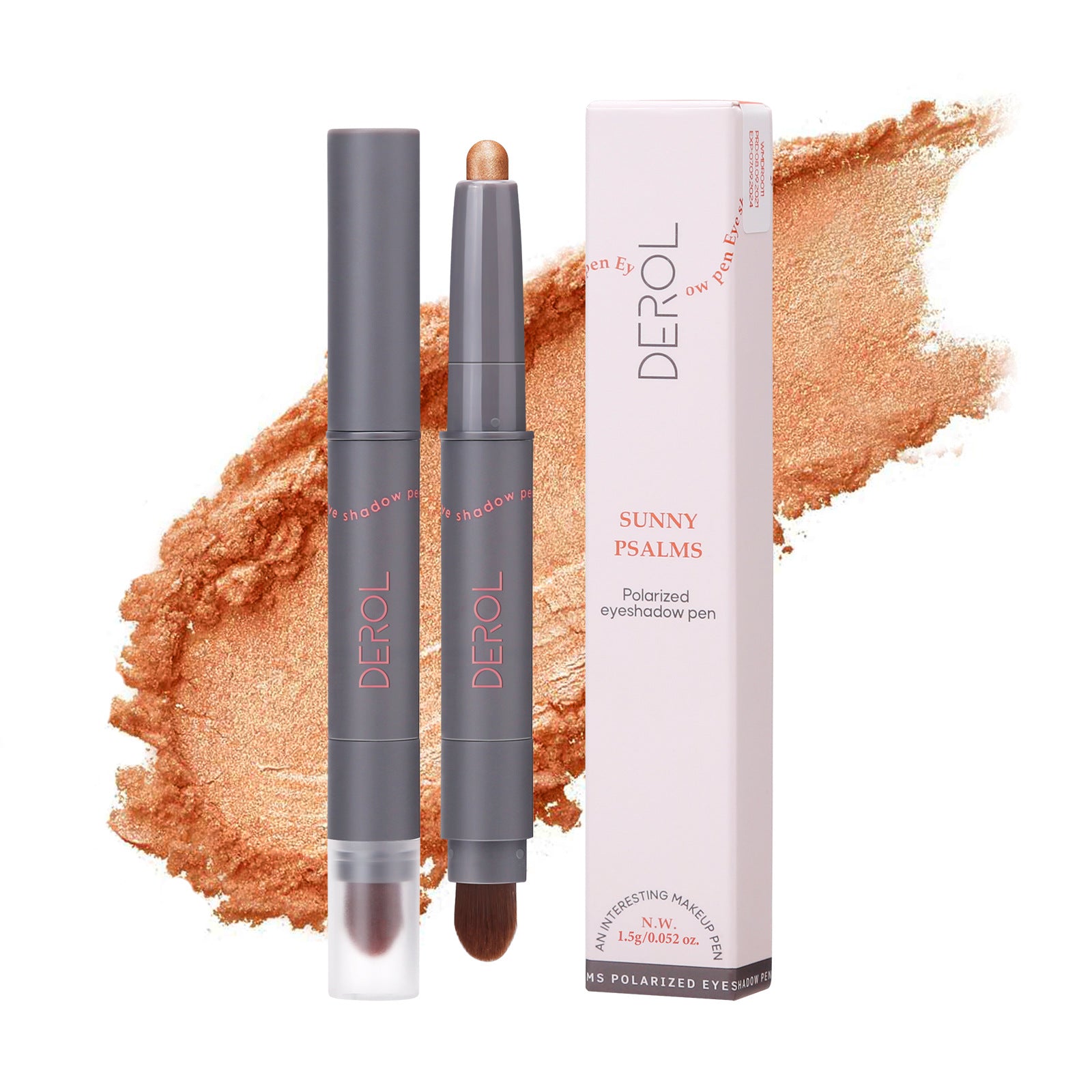 Lazy eye shadow stick double-headed rotatable with brush head not easy to smudge colored soft waxy pearlescent eye shadow