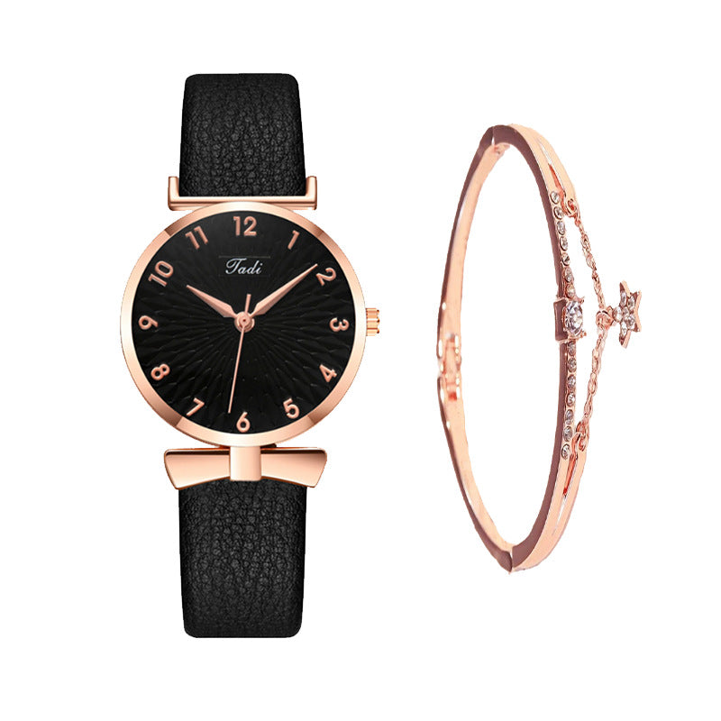 Internet celebrity Douyin starry sky watch ladies fashion trend Korean version simple casual female watch student two-piece gift watch