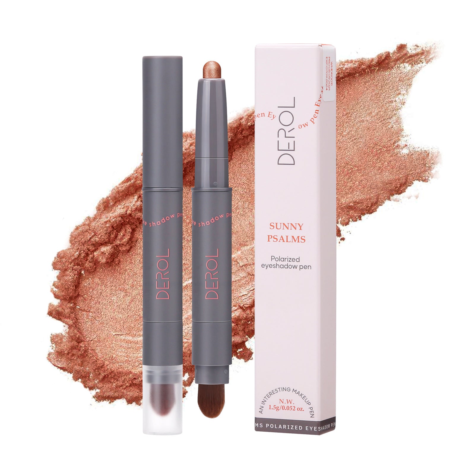 Lazy eye shadow stick double-headed rotatable with brush head not easy to smudge colored soft waxy pearlescent eye shadow