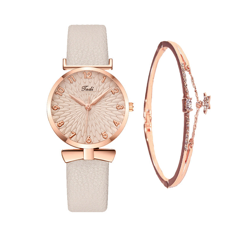 Internet celebrity Douyin starry sky watch ladies fashion trend Korean version simple casual female watch student two-piece gift watch