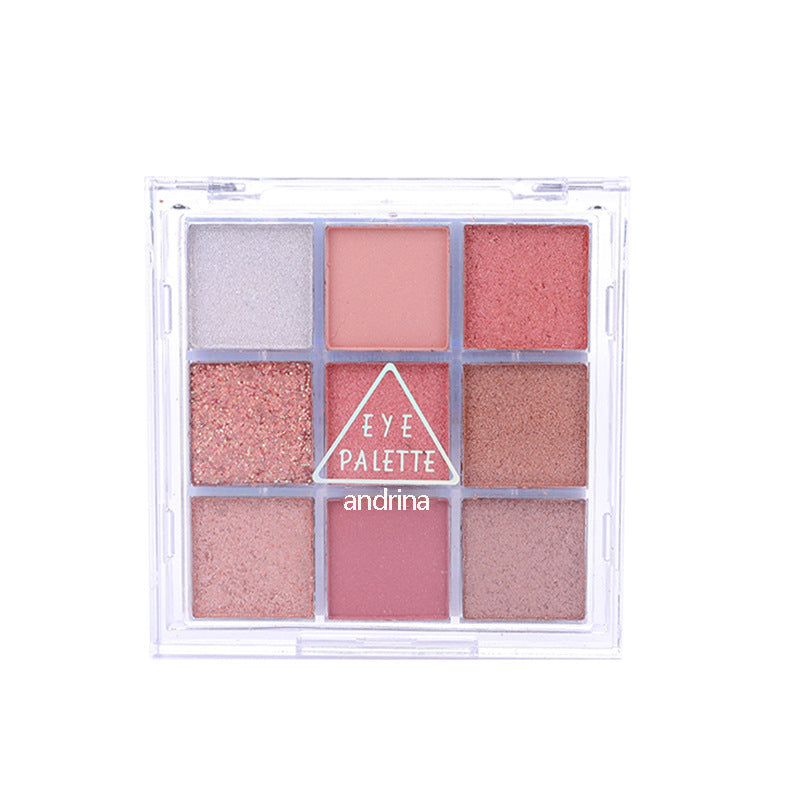 Eye shadow earth color beauty makeup cosmetics nine-colors sparkling pearlescent matte eye shadow palettes