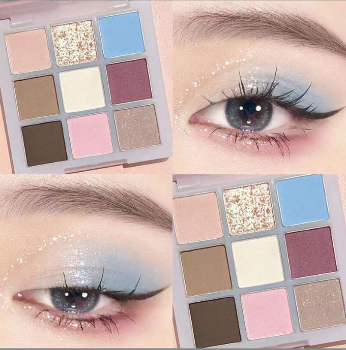 Eye shadow earth color beauty makeup cosmetics nine-colors sparkling pearlescent matte eye shadow palettes