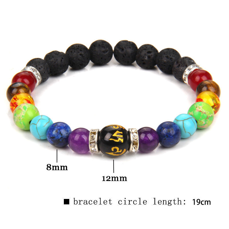 7 Chakra Yoga Fitness Meditation Proverbs Bracelet Women Natural Stone Crystal Bracelet unisex