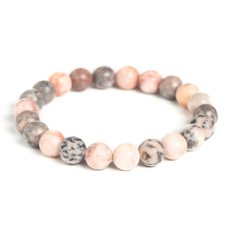 Natural Stone explosion models 8mm natural stone bead bracelet male white turquoise elastic bracelet