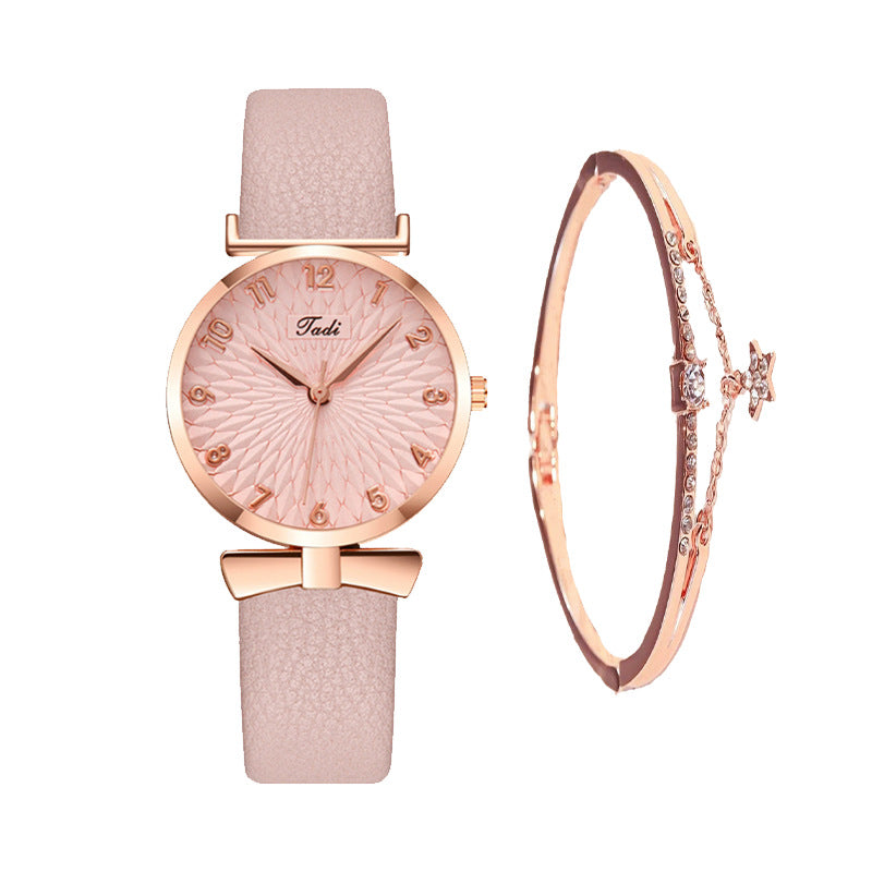 Internet celebrity Douyin starry sky watch ladies fashion trend Korean version simple casual female watch student two-piece gift watch