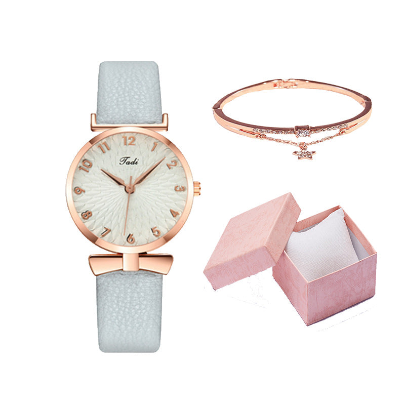Internet celebrity Douyin starry sky watch ladies fashion trend Korean version simple casual female watch student two-piece gift watch