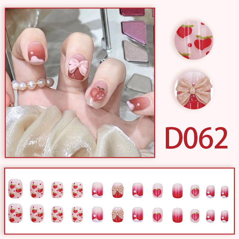 Wearable nails, fake nails, long water drops, European and American manicure, colorful small manicure tools, finished ladder-shaped nails cute cow-liked