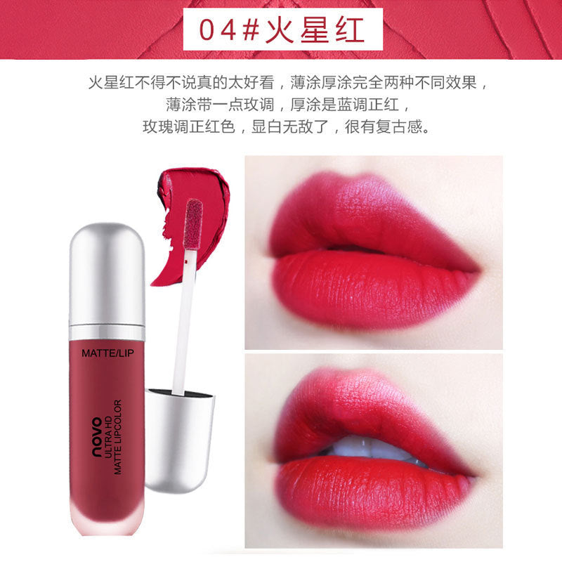 NOVO5234 Cream Ice Cream Velvet Lip Glaze Matte Student Model Moisturizing Lip Gloss Dye Lip Liquid